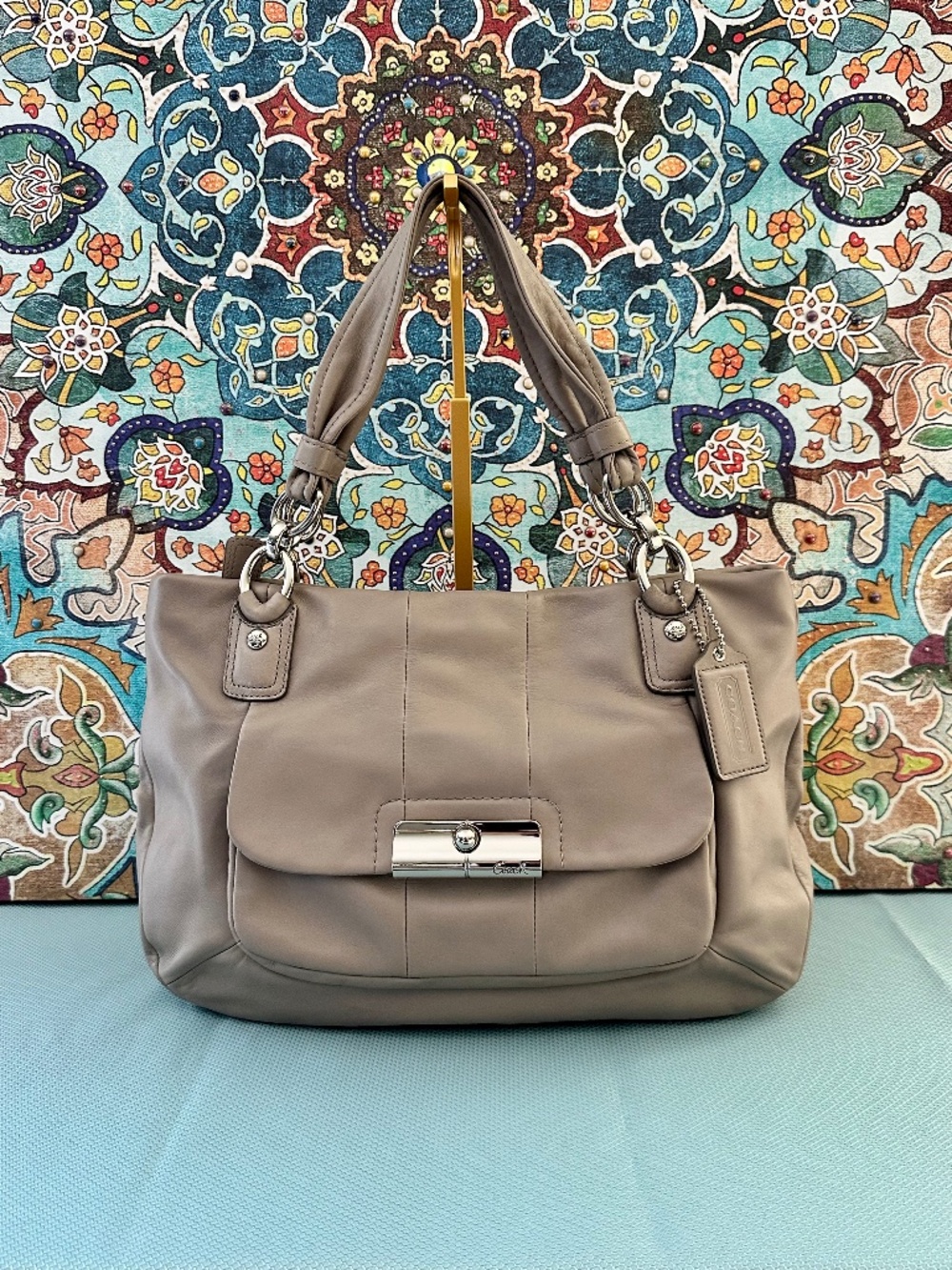 Coach Kristin Leather Tote - Mushroom Color